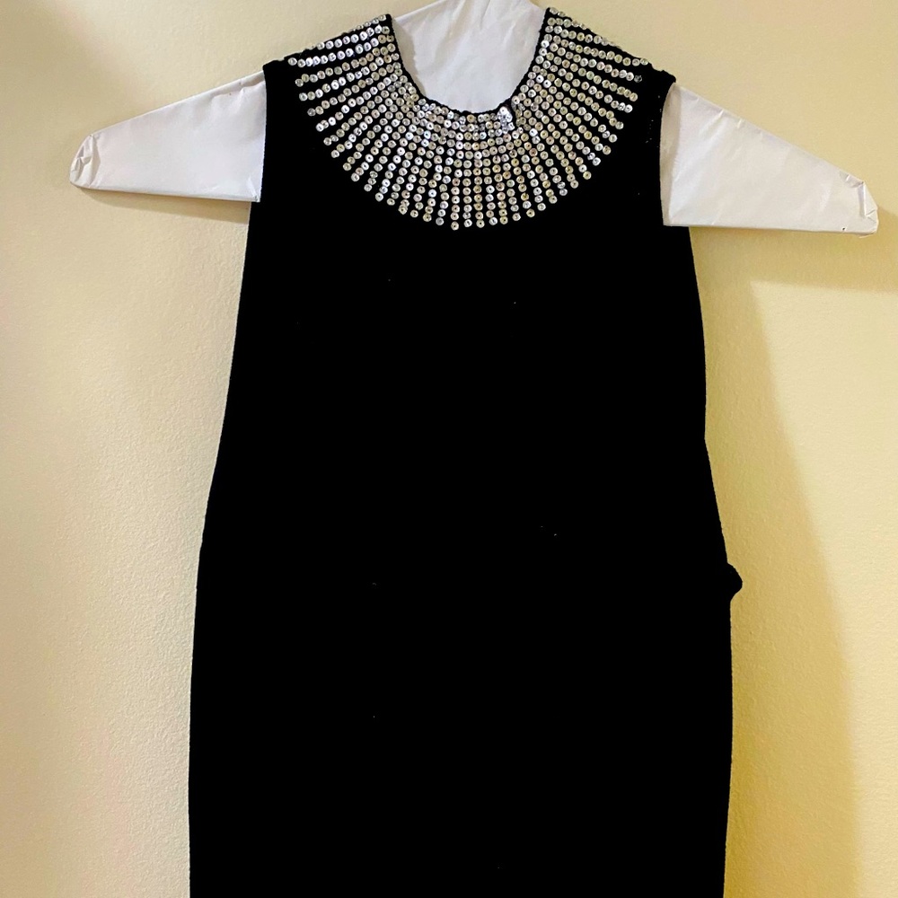 INC Holiday Sleeveless Sweater w/Sequence Collar